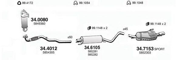 ASSO ART4346 Exhaust System